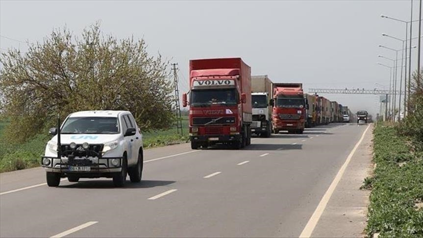 عبر تركيا...65 شاحنة مساعدات أممية تدخل إلى إدلب