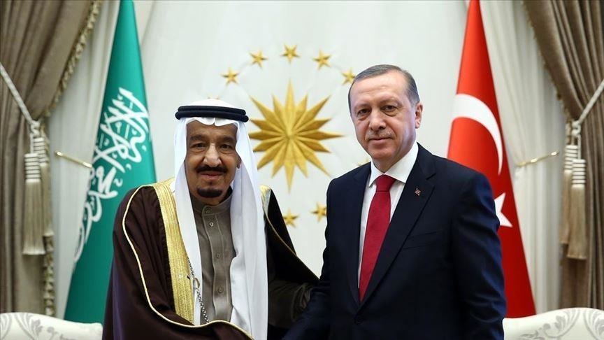 أردوغان والعاهل السعودي يبحثان العلاقات الثنائية